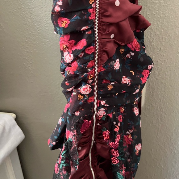 NWT For Love & Lemons Cascade Mini Dress Rose Size L - Picture 8 of 15